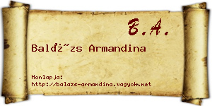 Balázs Armandina névjegykártya